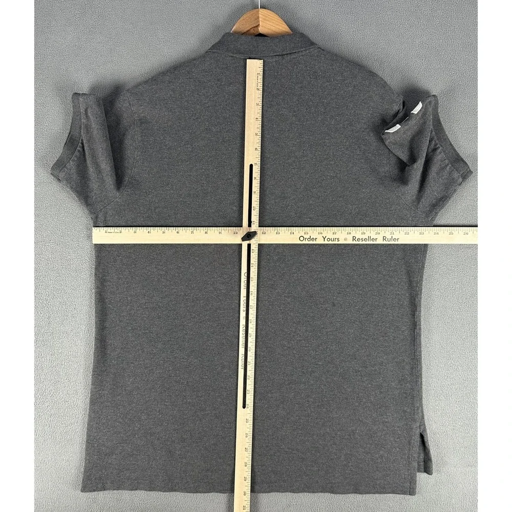 Ralph Lauren Polo Shirt 2XL Grey Big Pony Heraldic Equestrian Crest Custom Slim